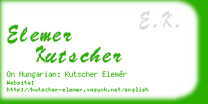 elemer kutscher business card