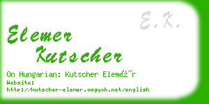 elemer kutscher business card